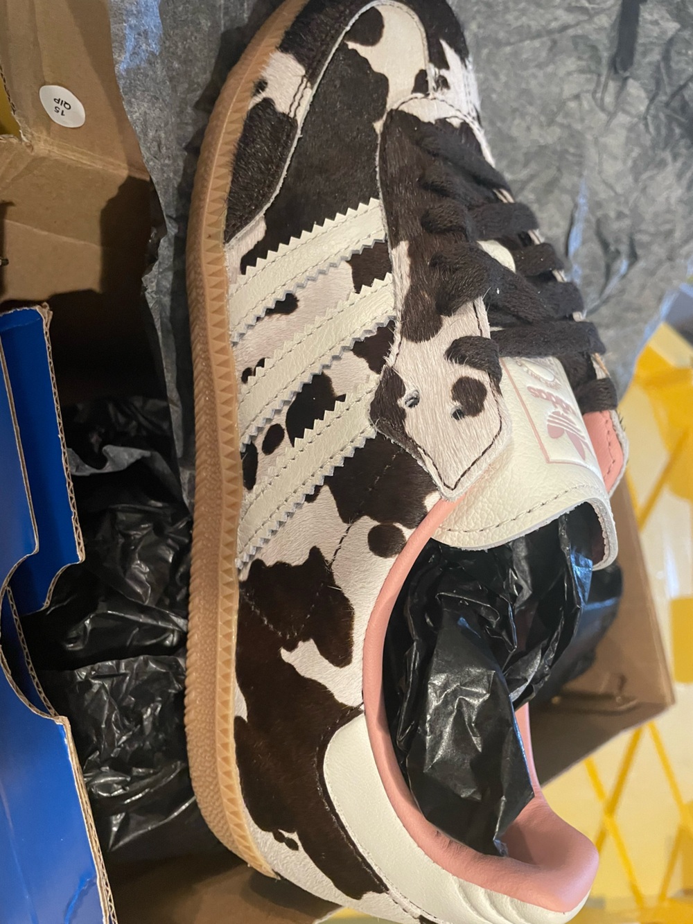 NWT adidas samba cow print